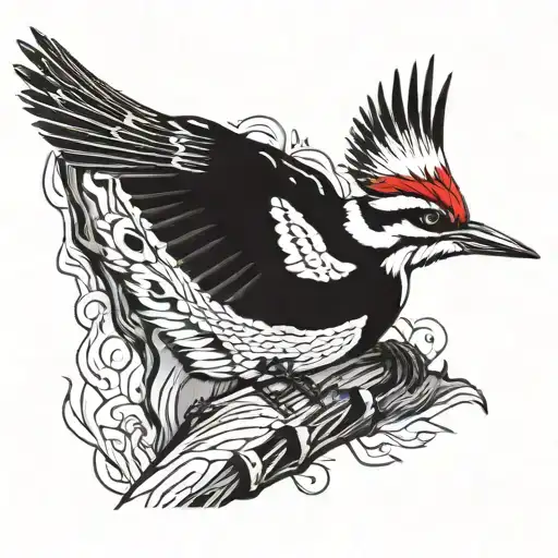 pileated woodpecker  tattoo design idea