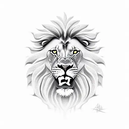 mysterious lion tattoo design idea