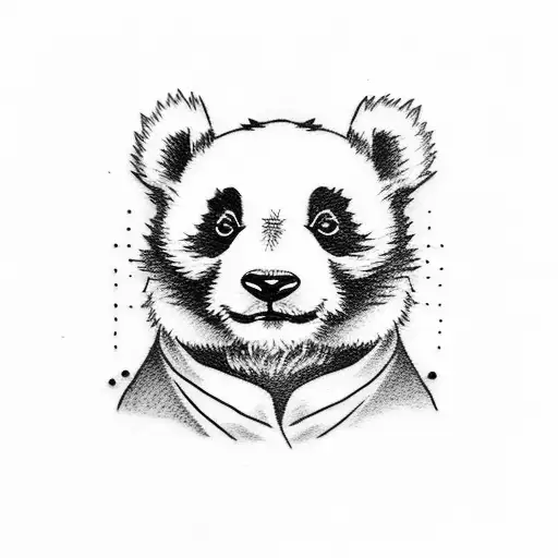 cute small panda tattoo design idea