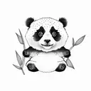 cute small panda tattoo design idea