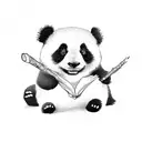 cute small panda tattoo design idea