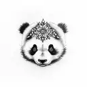 cute small panda tattoo design idea