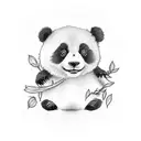 cute small panda tattoo design idea