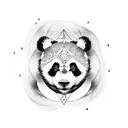cute small panda tattoo design idea