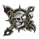 prison skull tattoo design idea