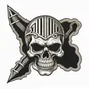 prison skull tattoo design idea