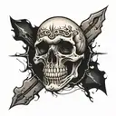 prison skull tattoo design idea