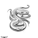 Snake, non sharp,  tattoo design idea