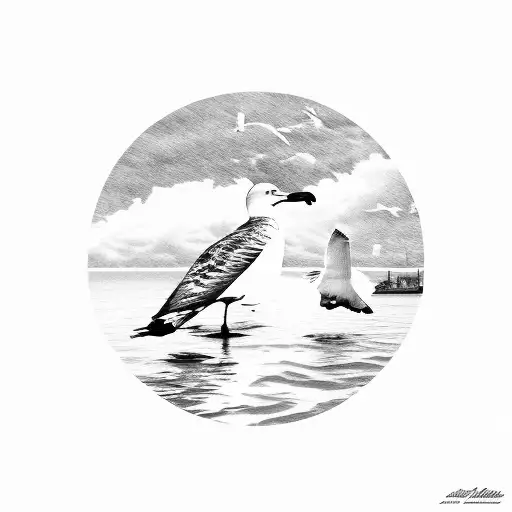 Seagull Looks Like a thumbs up tattoo design idea