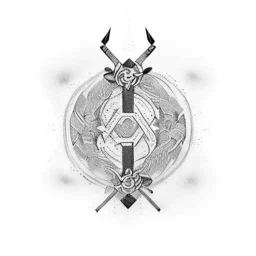 Incorporate elements of triplets or trios in a unique and abstract way tattoo design idea