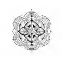 family cross with sacred geometry  tattoo design idea