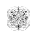 family cross with sacred geometry  tattoo design idea