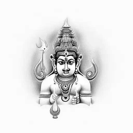 Realistic depiction of Hindu gods tattoo design idea