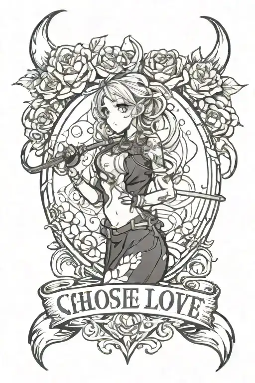 choose love over fear tattoo design idea