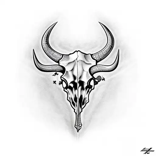 Bull Skull With Diamond Eyes tattoo design idea
