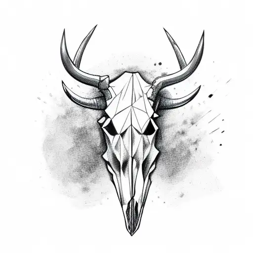 Bull Skull With Diamond Eyes tattoo design idea
