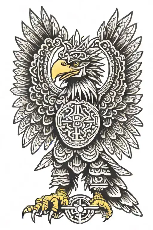 aztec caladar inside of the echo en mexico eagle  tattoo design idea