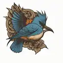 bluebird tattoo design idea