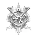 sword rose baztan shield tattoo design idea