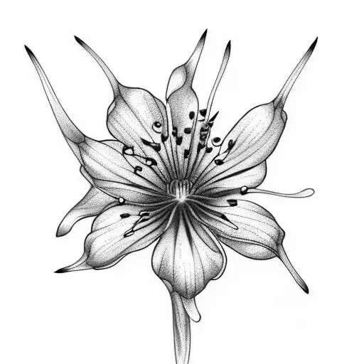 Spiderlily flower with actual spider as flower tattoo design idea