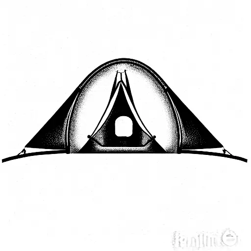camping tent tattoo design idea