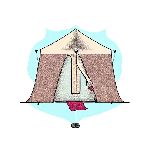 camping tent tattoo design idea