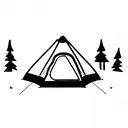 camping tent tattoo design idea