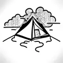 camping tent tattoo design idea