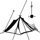 camping tent tattoo design idea