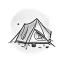 camping tent tattoo design idea