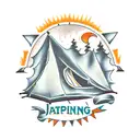 camping tent tattoo design idea