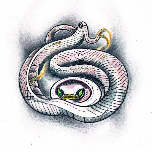 feminine snake tattoo design idea