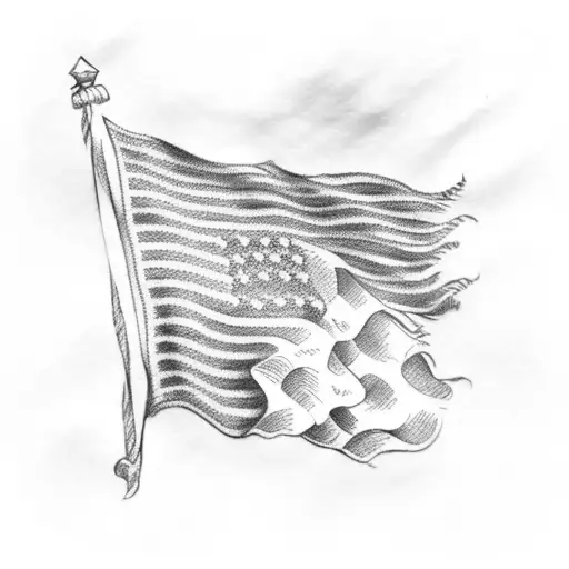 betsy ross flag tattoo design idea