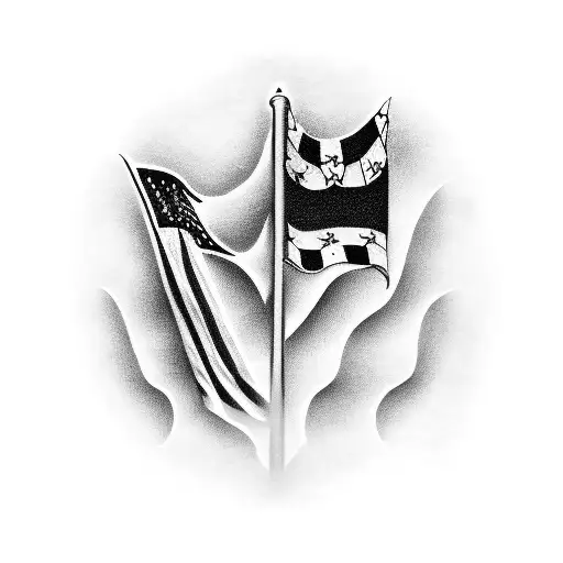 1776 flag tattoo design idea