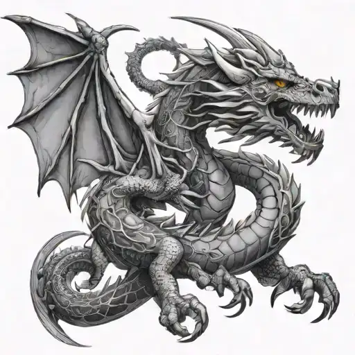 Celestial Dragon Physiology tattoo design idea