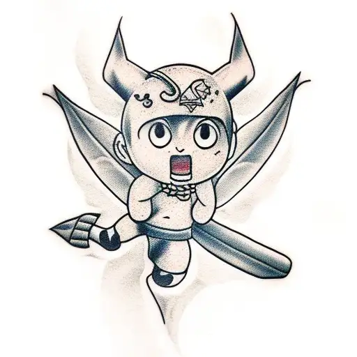 baby beel from beelzebub anime tattoo design idea