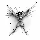a scarecrow with a tuxedo tattoo design idea