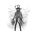 a scarecrow with a tuxedo tattoo design idea