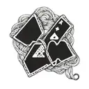 pair of aces tied together by red string tattoo design idea