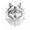 Cherokee wolf tattoo design idea