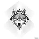 Cherokee wolf tattoo design idea