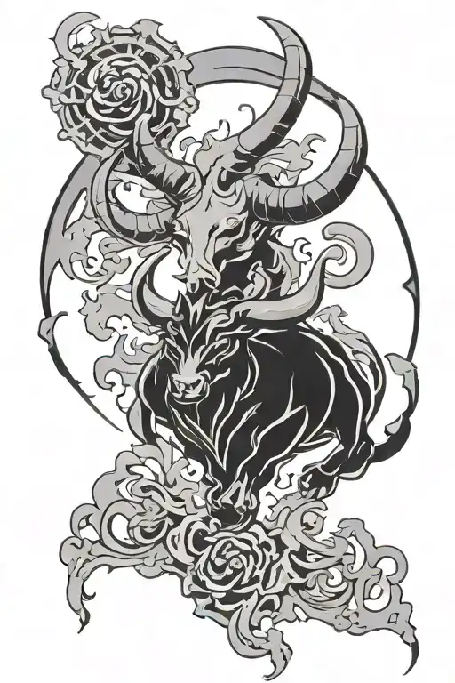 Anime Black Clover Black Bulls logo combined tattoo design idea