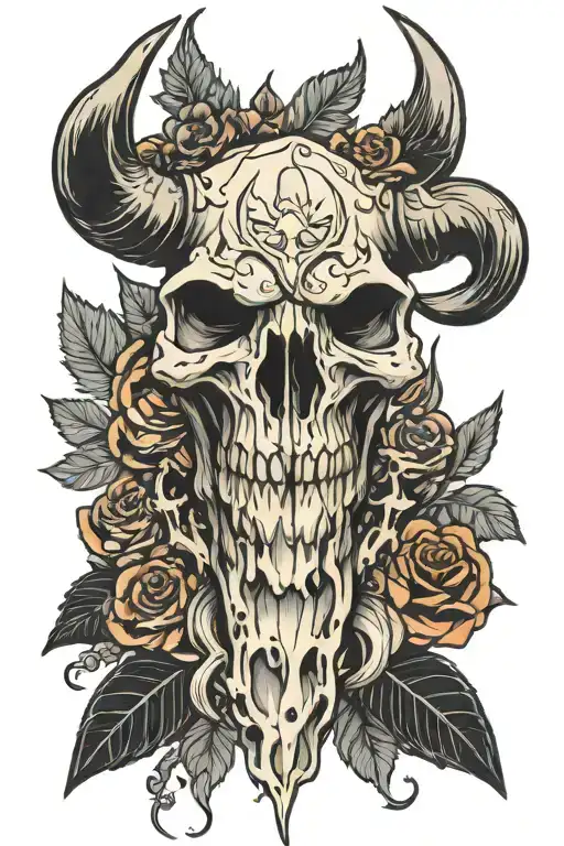 Anime Black Clover Black Bull Skull tattoo design idea