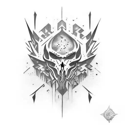 corvo esqueleto  tattoo design idea