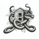 the word shed with snake skin coming off of it  tattoo design idea