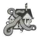 the word shed with snake skin coming off of it  tattoo design idea
