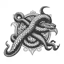 the word shed with snake skin coming off of it  tattoo design idea