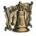 liberty bell, independence hall, Washington crossing Delaware  tattoo design idea