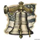 liberty bell, independence hall, Washington crossing Delaware  tattoo design idea