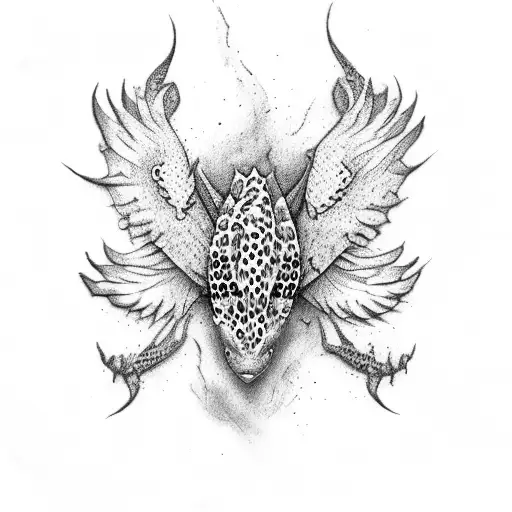 leopard gecko with wings tattoo design idea